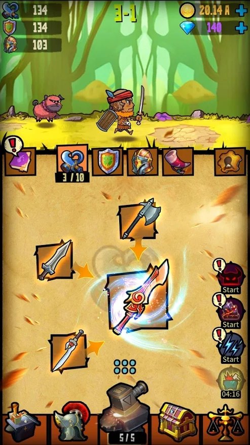 合并与伪造：空闲武器大师截图