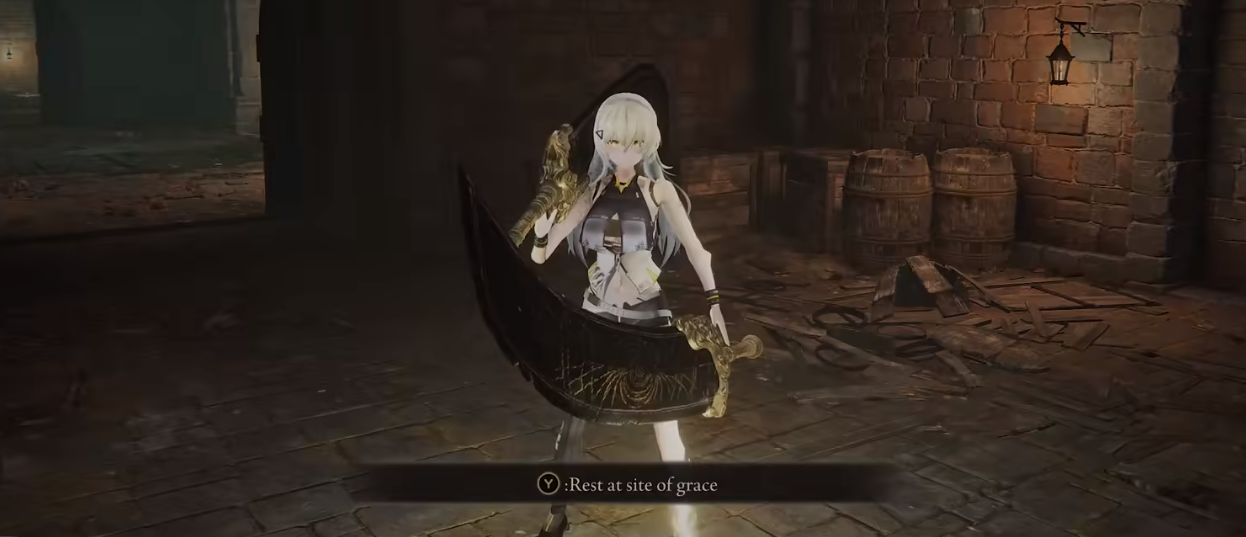 《艾尔登法环》噬血代码美少女替换主角褪色者MOD截图