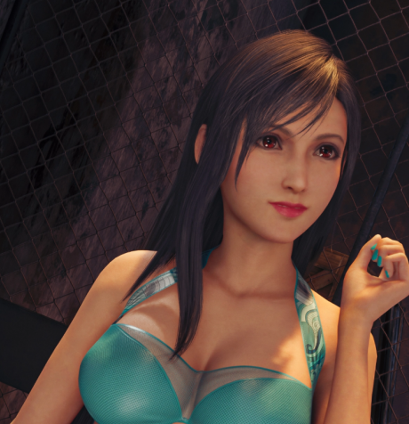 《最终幻想7：重制版》蒂法美感妆蓝绿色泳装MOD截图