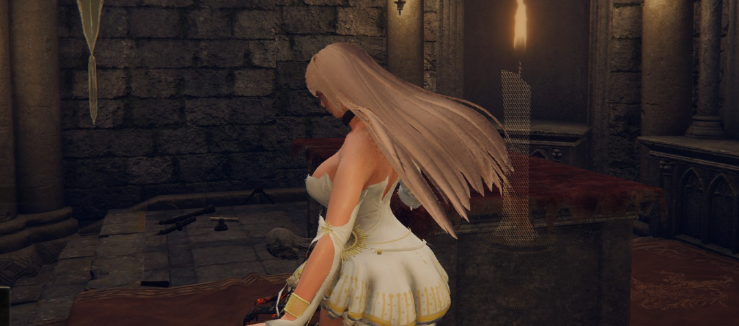 《艾尔登法环》白色连衣短裙替换占星术师套装MOD截图