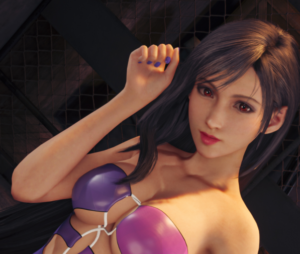 《最终幻想7：重制版》蒂法素颜紫粉系带泳装MOD截图