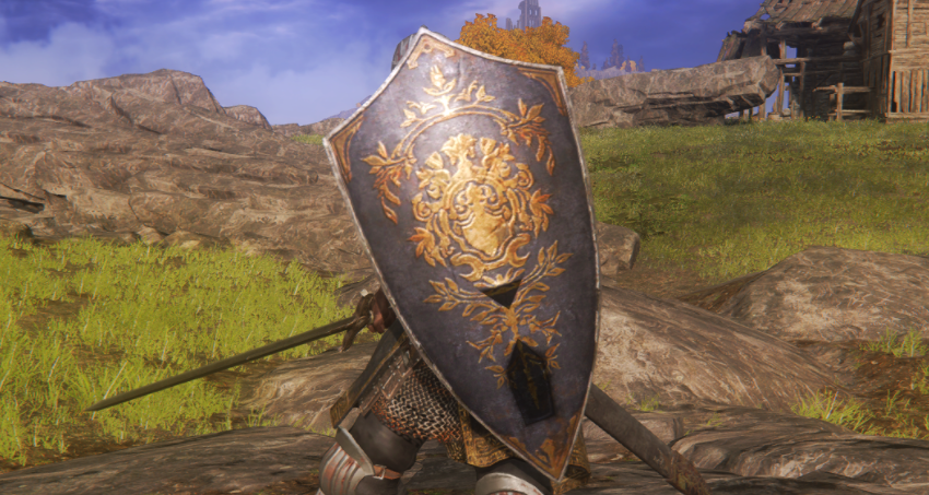 《艾尔登法环》黑暗之魂3安里直剑与图纹盾MOD截图