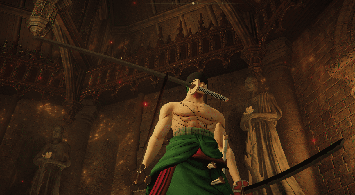 《艾尔登法环》海贼王索隆替换布莱泽套装MOD截图