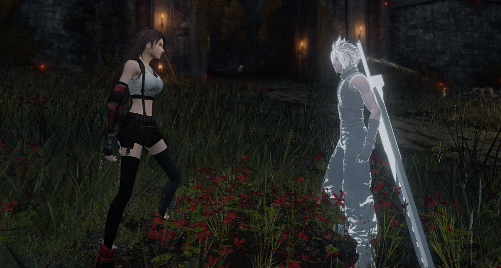 《艾尔登法环》最终幻想7重制版精美蒂法和克劳德外观仿生泪滴MOD截图