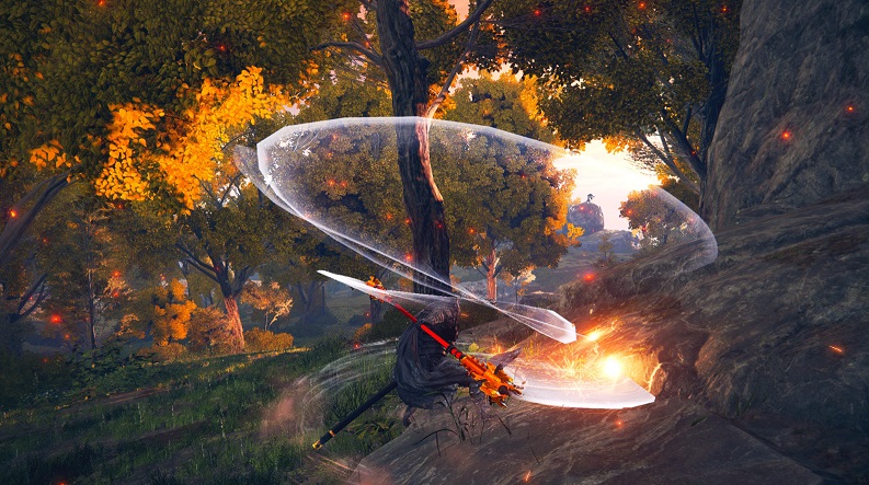 《艾尔登法环》忍者龙剑传无想新月棍替换骑士双头剑MOD截图