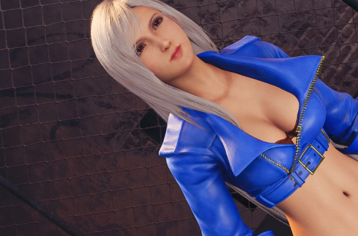 《最终幻想7：重制版》蒂法cos拳皇15安琪儿显眼亮蓝色MOD截图