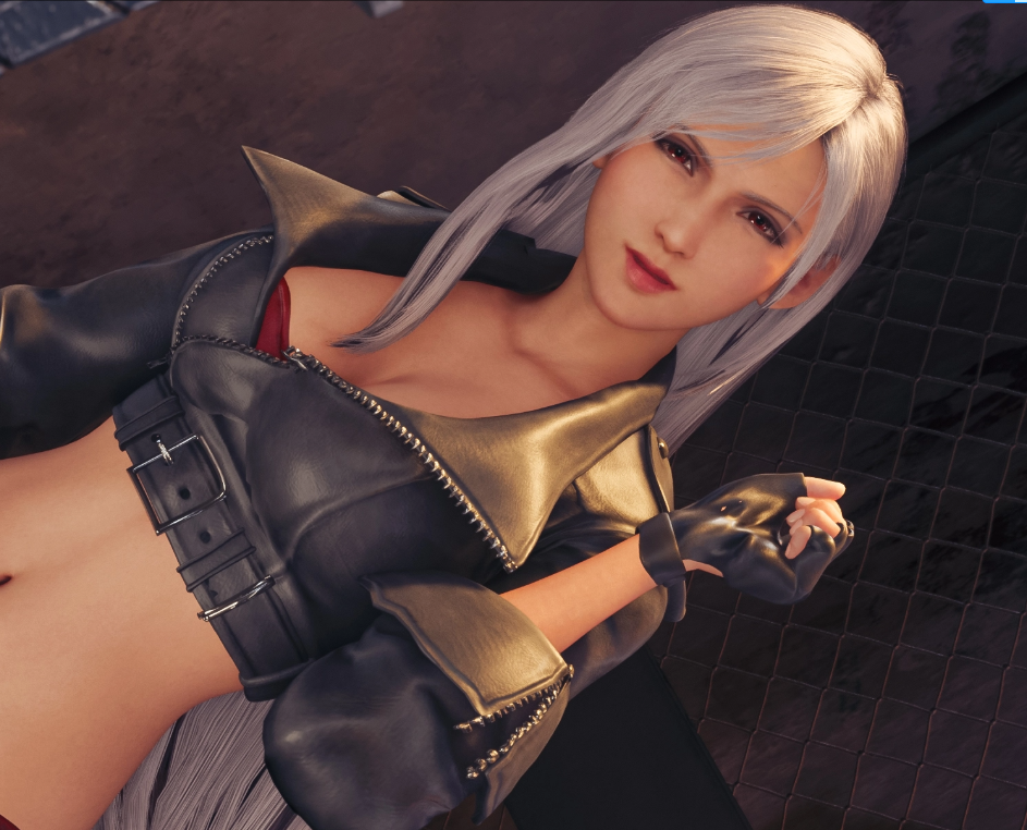 《最终幻想7：重制版》蒂法cos拳皇15安琪儿高冷灰色MOD截图