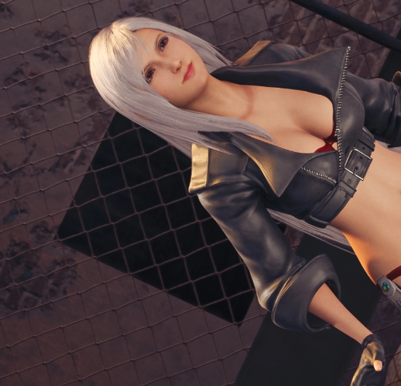 《最终幻想7：重制版》蒂法cos拳皇15安琪儿高冷灰色MOD截图