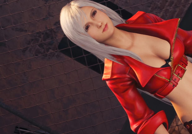 《最终幻想7：重制版》蒂法cos拳皇15安琪儿热情红色MOD截图