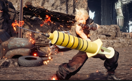 《最终幻想7:重制版》蜜蜂注射器取代克劳德大剑MOD截图