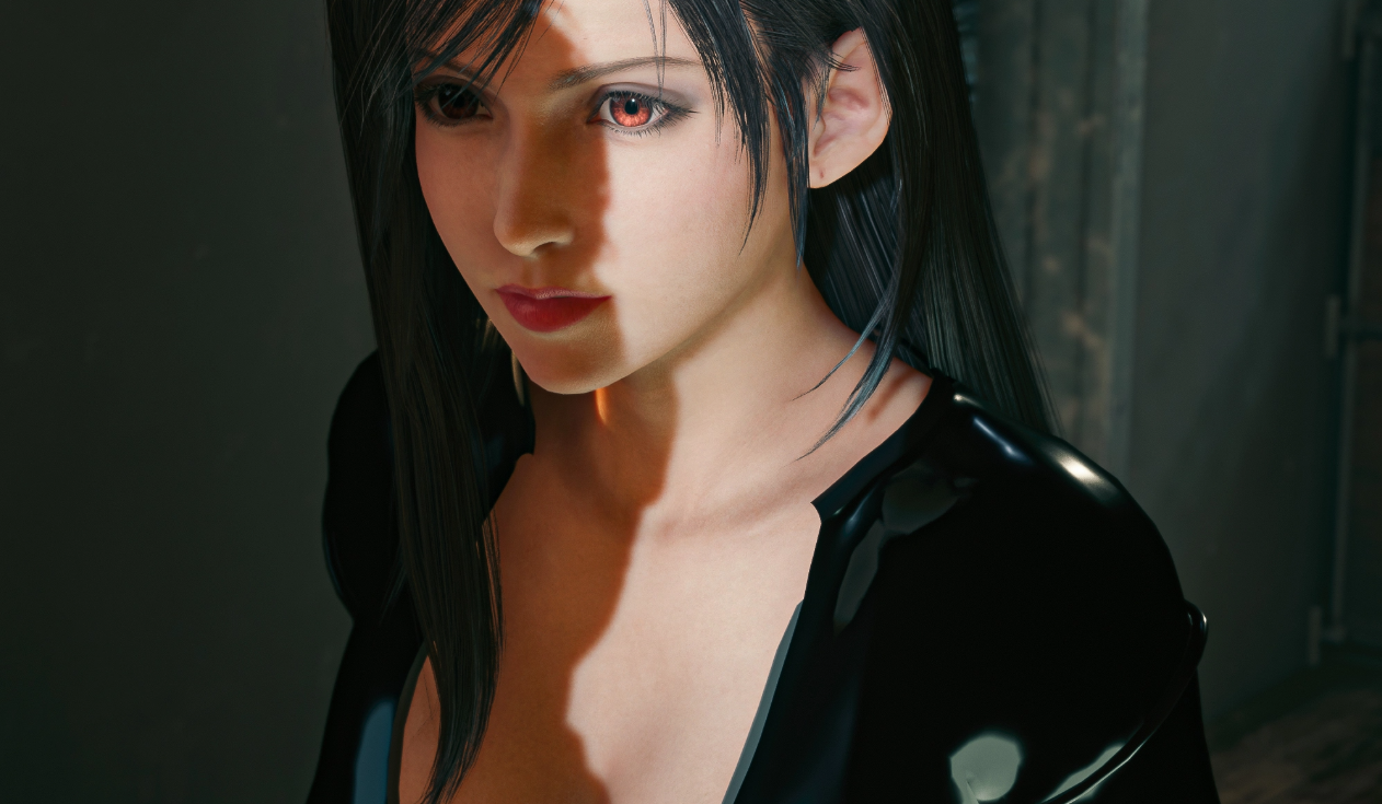 《最终幻想7：重制版》蒂法清纯素颜黑色特工紧身衣v1.1MOD截图