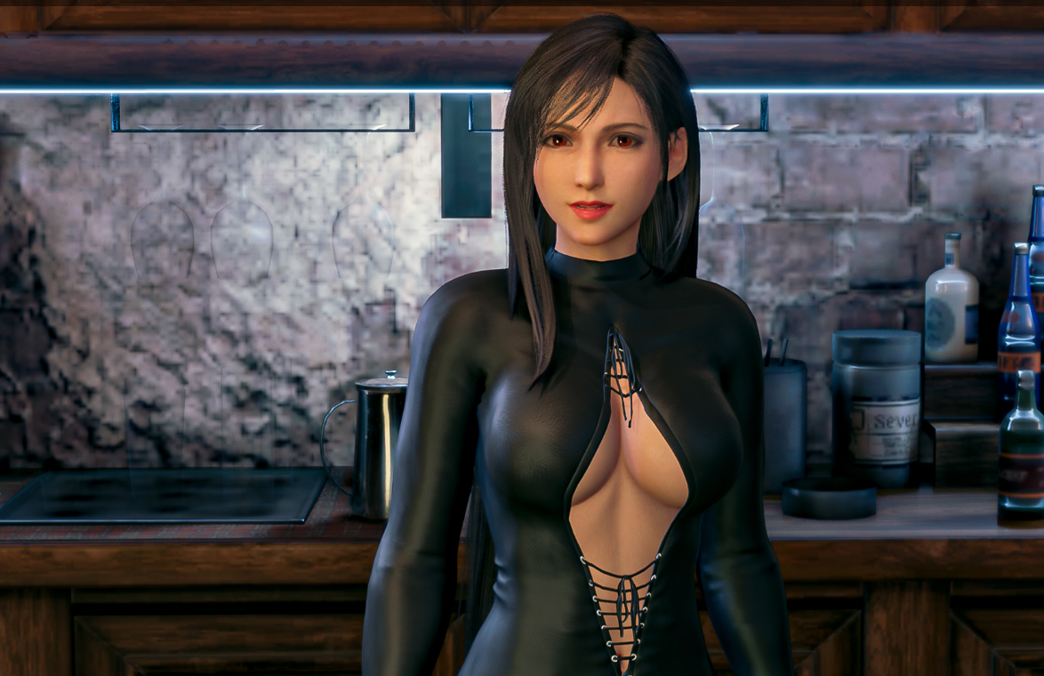 《最终幻想7：重制版》蒂法黑色紧身连衣装v1.1MOD截图