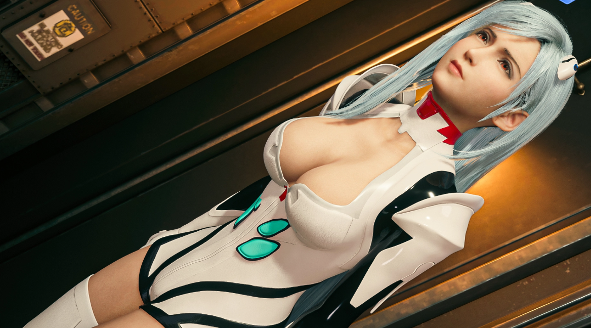 《最终幻想7：重制版》蒂法原本发型绝美cosEVA白绫波丽MOD截图