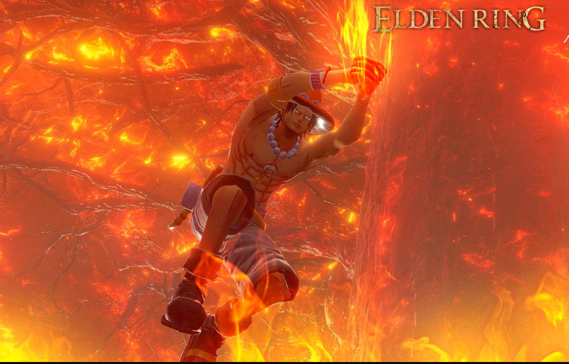 《艾尔登法环》海贼王火拳艾斯替换布莱泽套装MOD截图