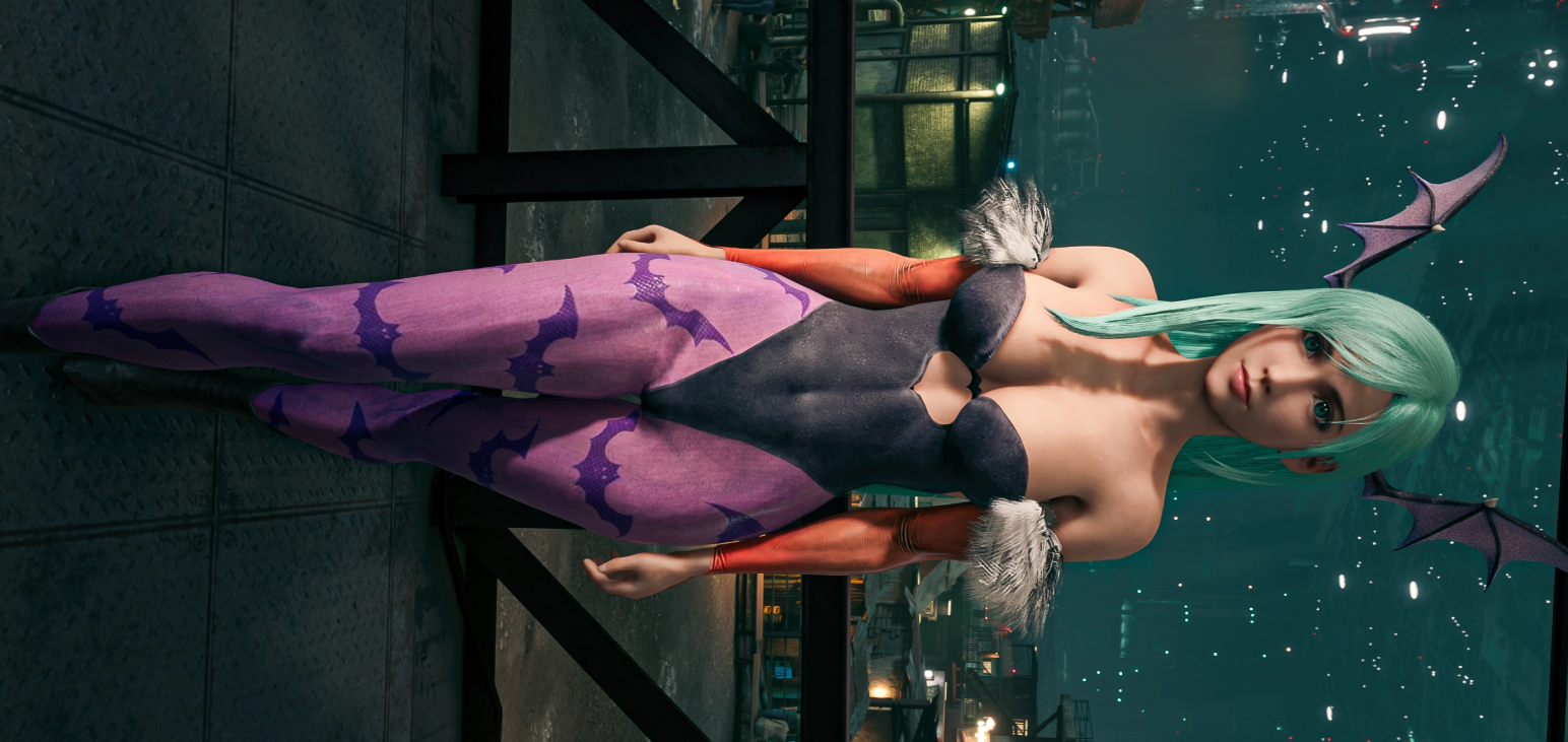 《最终幻想7：重制版》蒂法绝美cos恶魔战士女魅魔莫莉卡无翅膀MOD截图