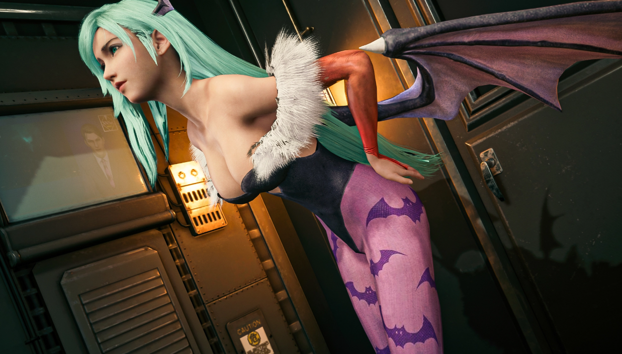 《最终幻想7：重制版》蒂法cos女魅魔莫莉卡无翅膀无头饰MOD截图