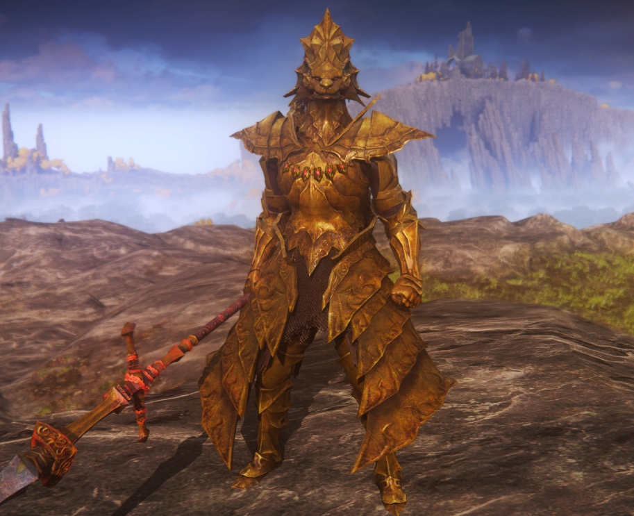 《艾尔登法环》黑暗之魂猎龙者铠甲取代禁卫骑士铠甲MOD截图