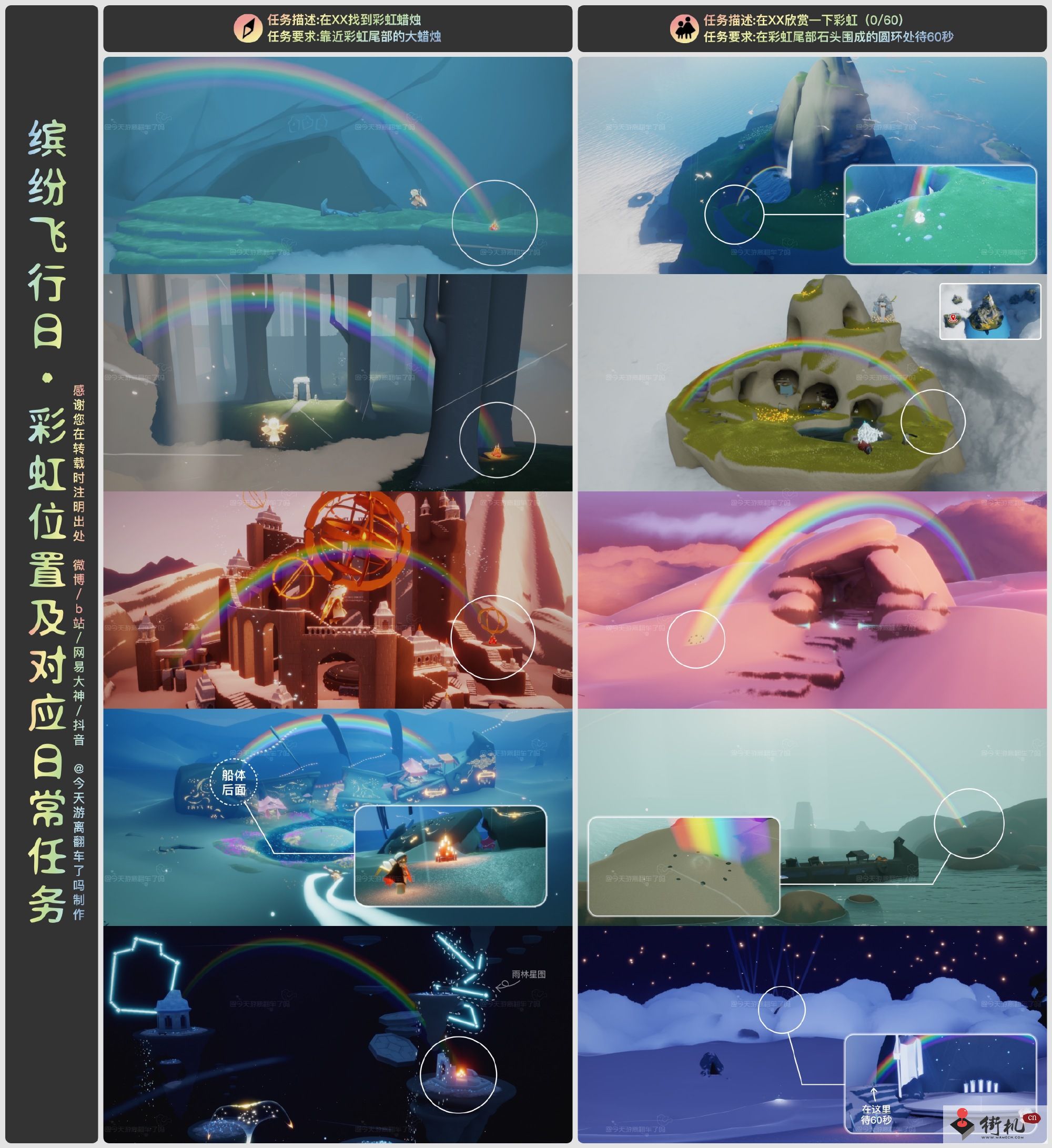 《光遇》缤纷飞行日彩虹位置介绍