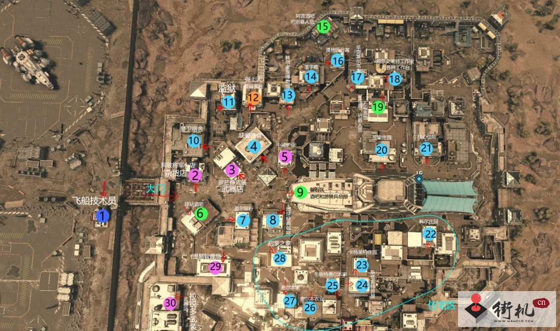 《星空》阿基拉城地图设施点位置汇总