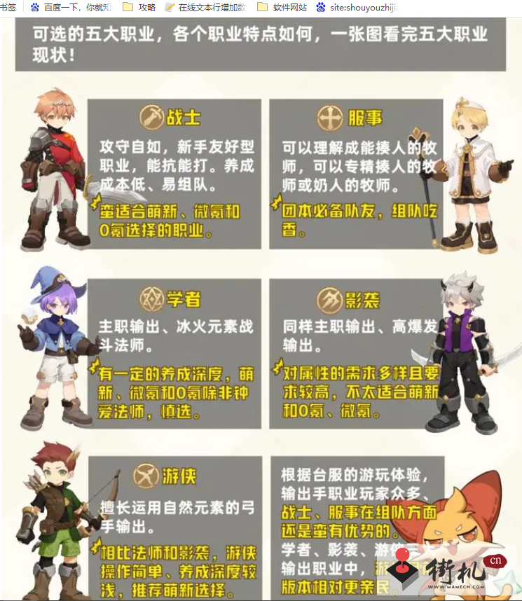 出发吧麦芬新手职业选择推荐